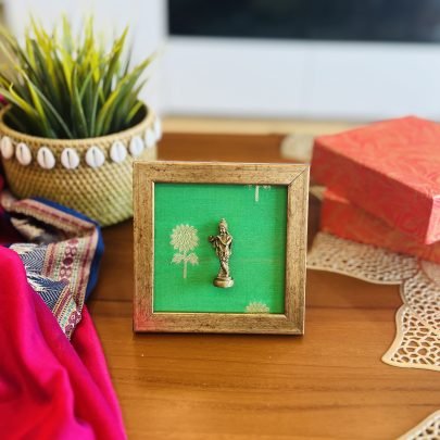 Brass Idol Frame (Krishna - Green)