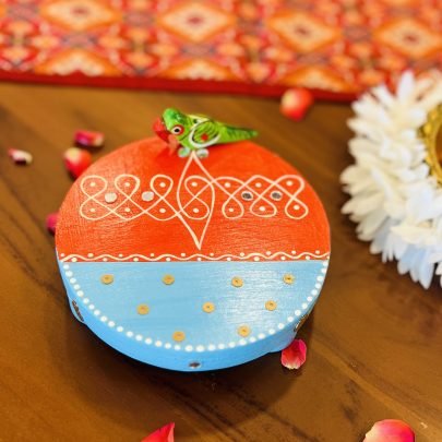 Handpainted wooden chowki/manai (Round)