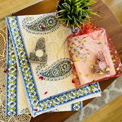 Table Runner & Block Diya Gift Set (D2)