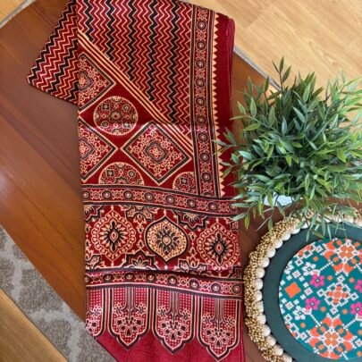 Modal Silk Stole (Maroon & Black)