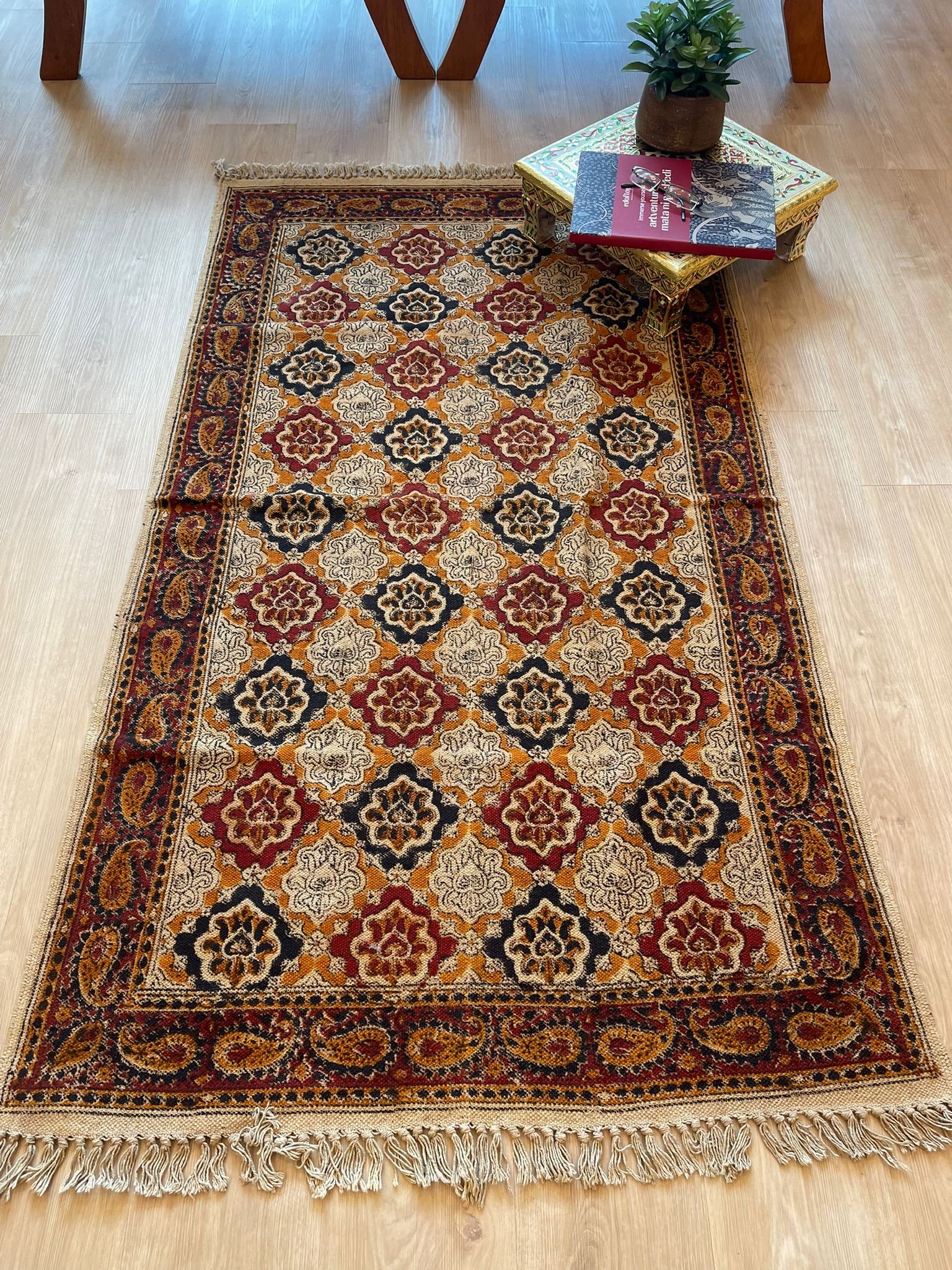 Kalamkari Dhurrie (3x5 feet - Design A)