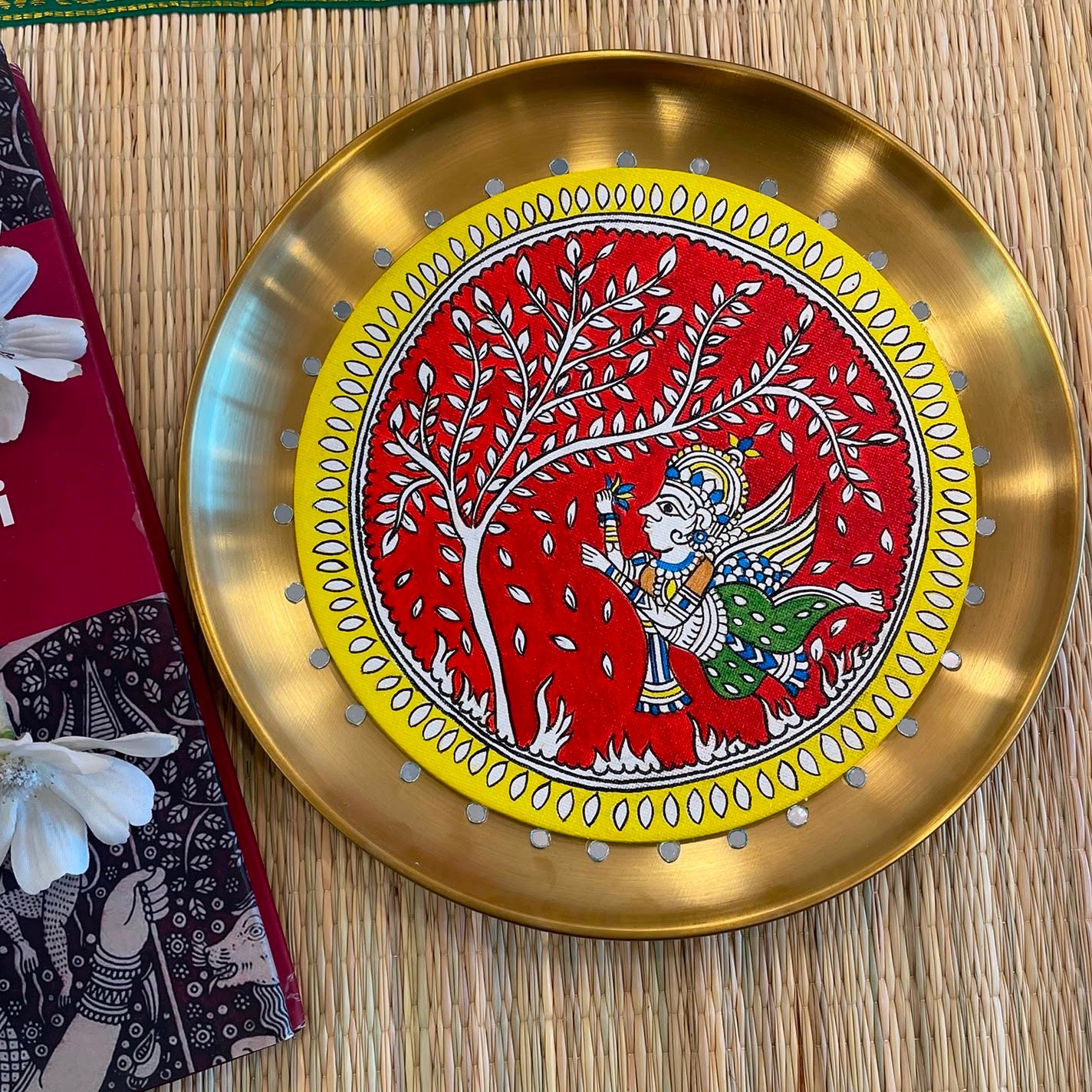 Mata Ni Pachedi Plate (Tree & Goddess) - Image 3