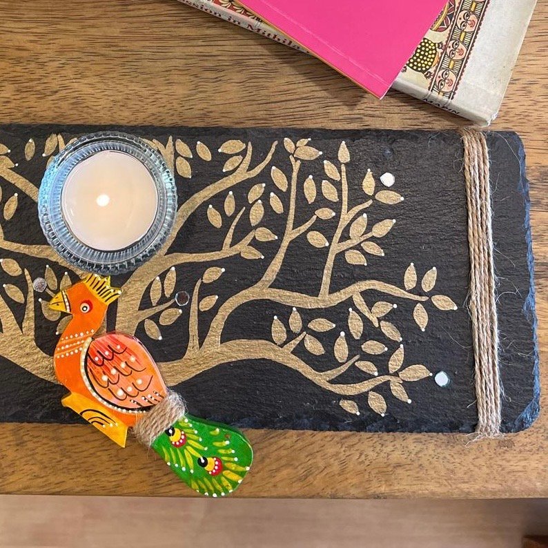 Hand painted Stone Platter Decor - Image 3