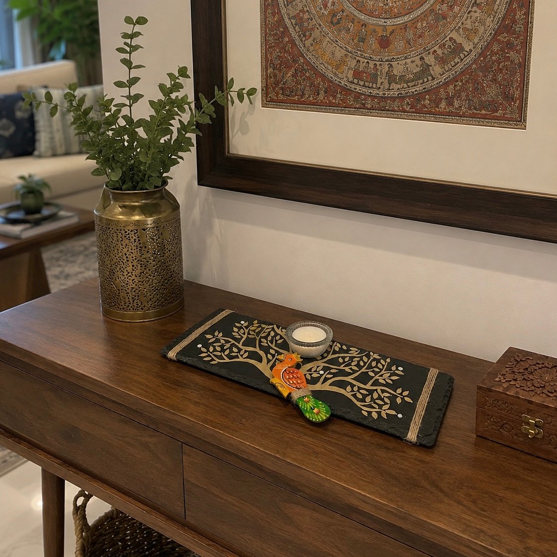 Hand painted Stone Platter Decor - Image 2