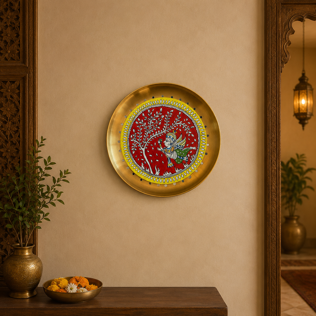 Mata Ni Pachedi Plate (Tree & Goddess)