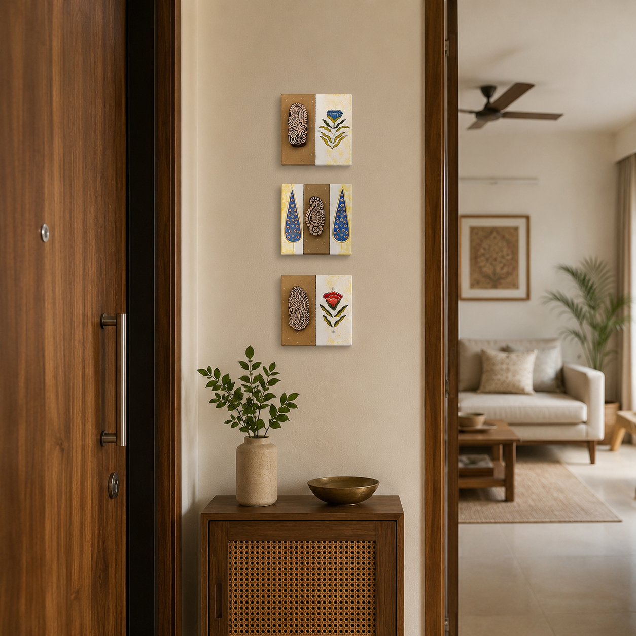 Canvas Wall Art (Block Print Blue Trees) - Image 6