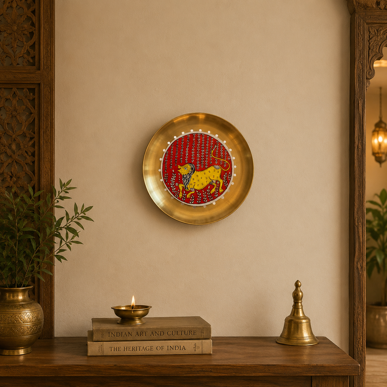 Mata Ni Pachedi Plate (Lion)