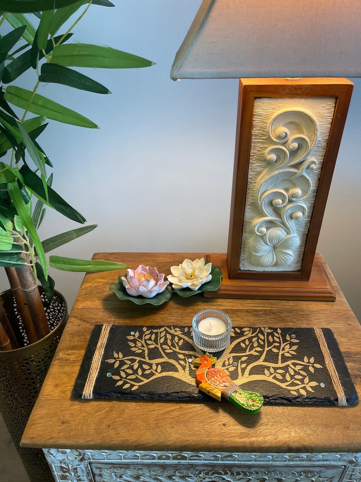 Hand painted Stone Platter Decor - Image 5