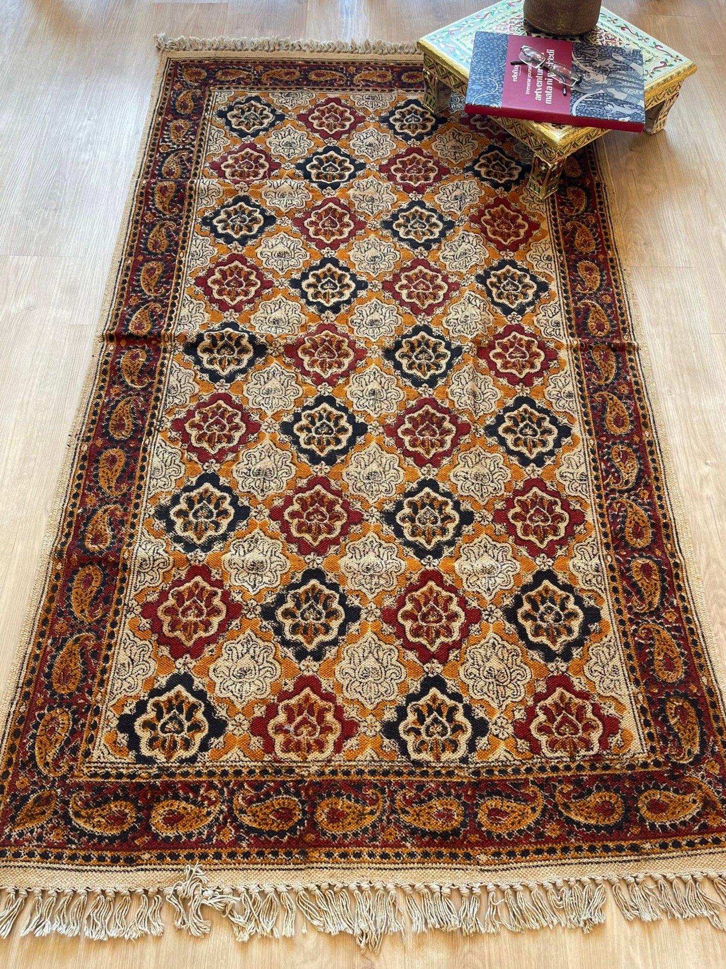 Kalamkari Dhurrie (3x5 feet - Design A) - Image 2