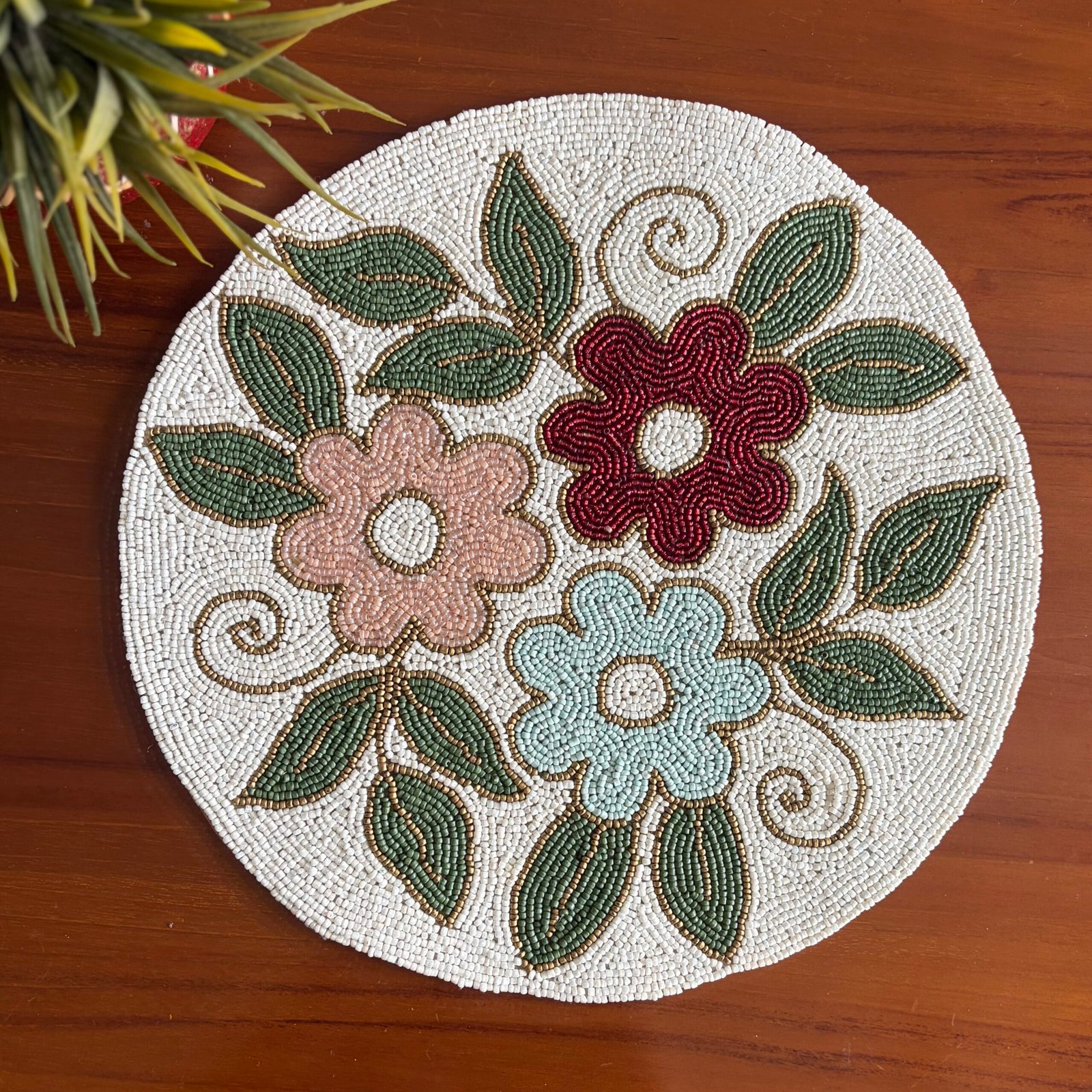 Bead Decorative Table Mat (Flora LL)