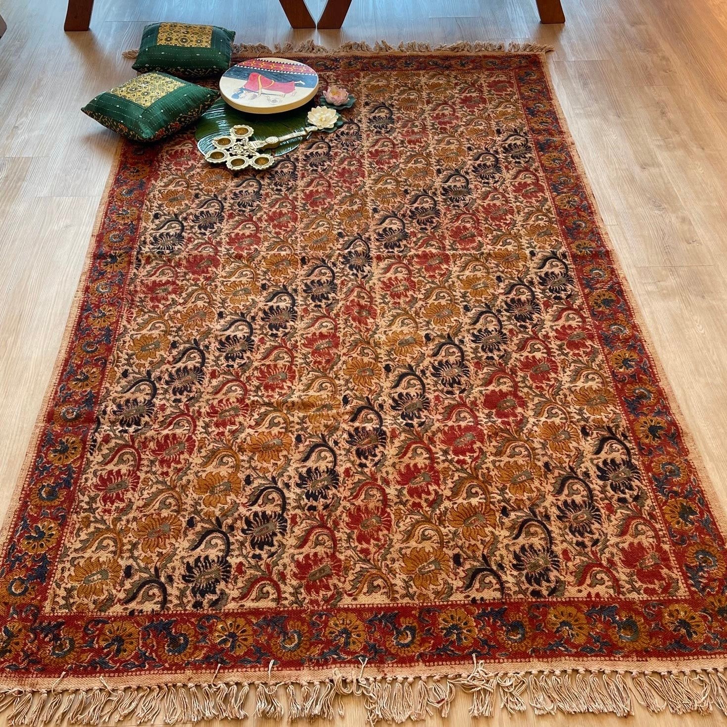 Kalamkari Dhurrie (4x6 feet - Design C) - Image 2