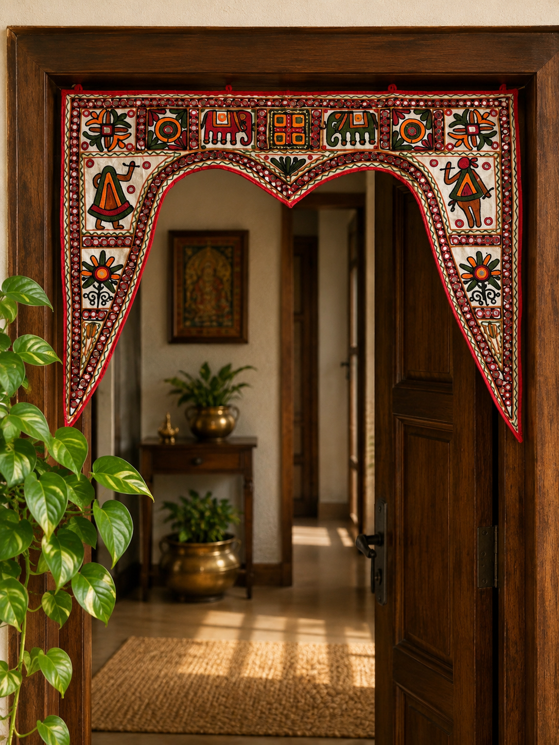 Embroidered Arch Toran (White) - Image 4
