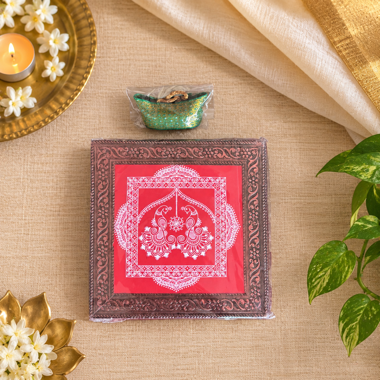 Chowki/Manai & Haldi Kumkum Gift Set (6x6”)