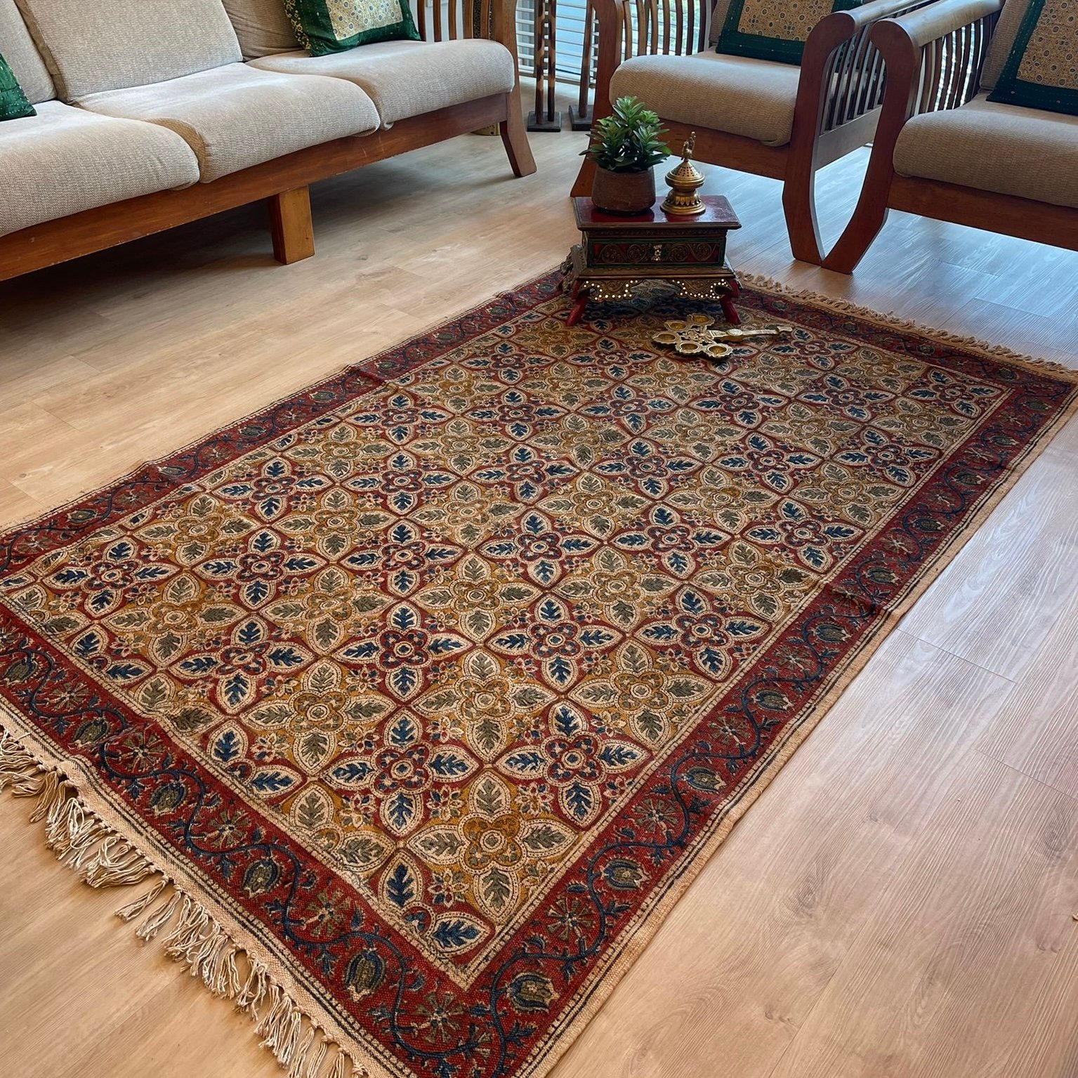 Kalamkari Dhurrie (4x6 feet - Design A)