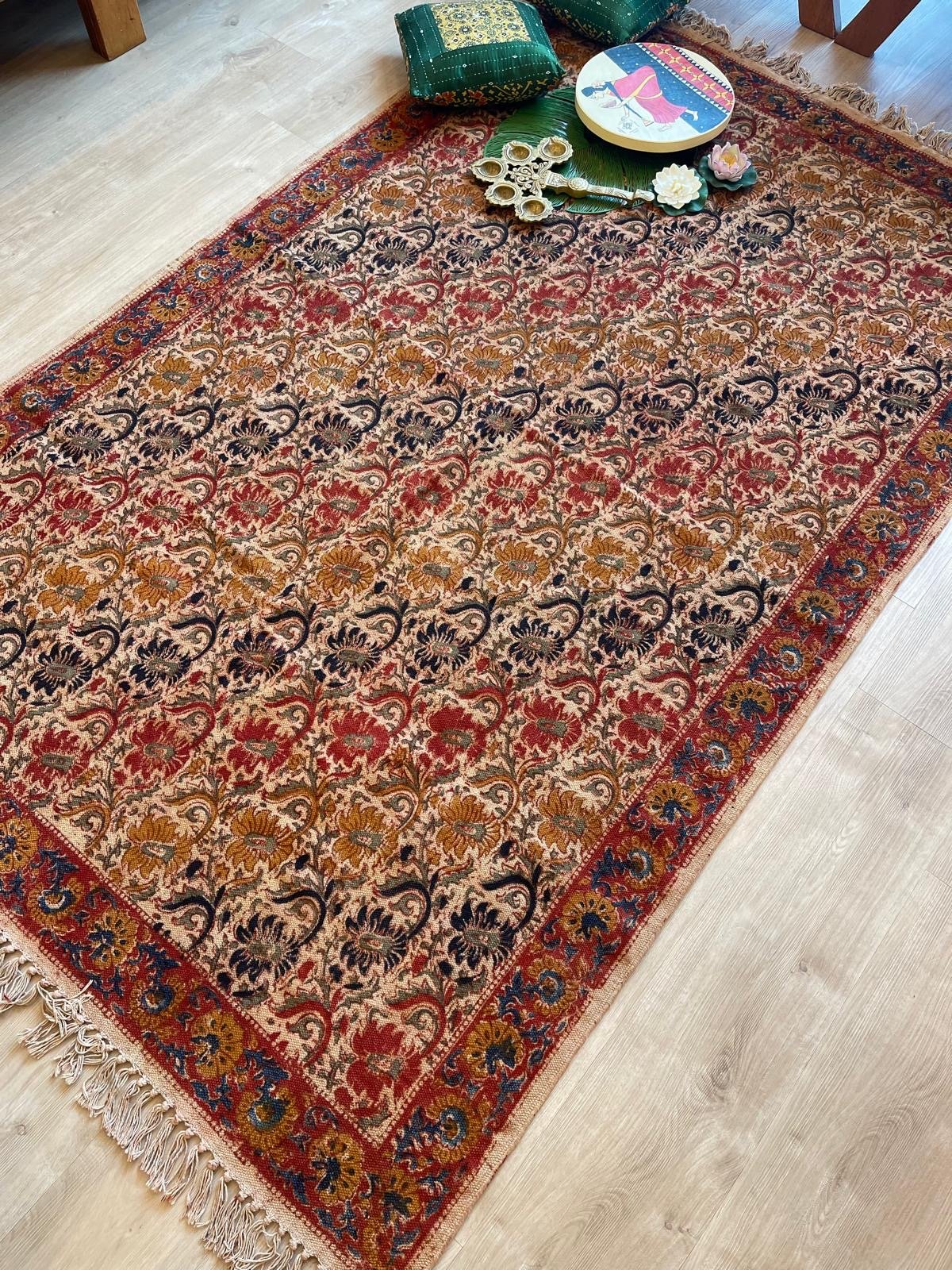 Kalamkari Dhurrie (4x6 feet - Design C) - Image 3