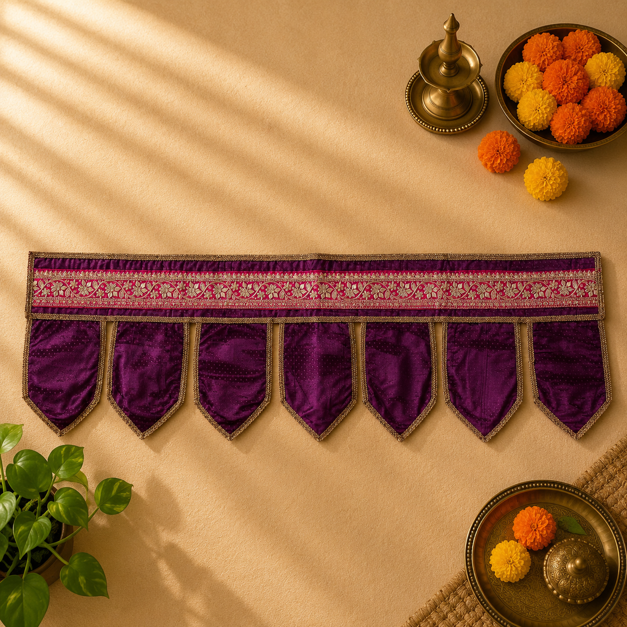 Silk Door Hanging Toran (Purple)
