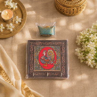 Keyholder & Haldi Kumkum Gift Set (5x5”)