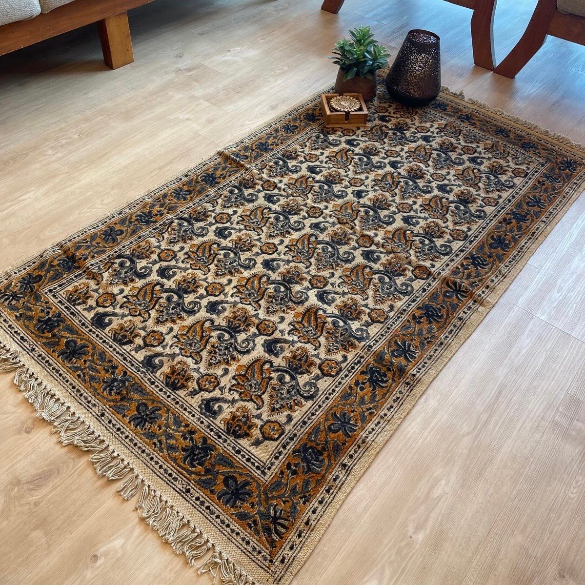 Kalamkari Dhurrie (3x5 feet - Design D)