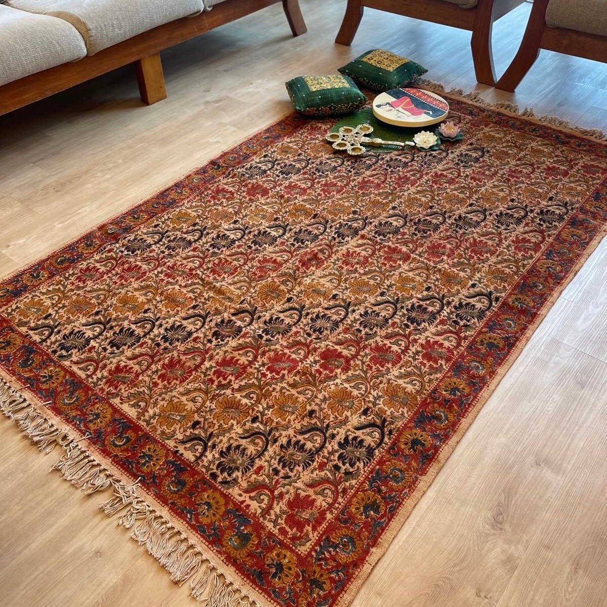 Kalamkari Dhurrie (4x6 feet - Design C)