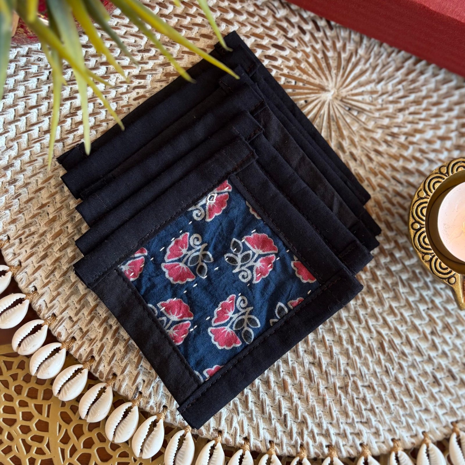 Coaster & Diya Gift Set (Blue) - Image 3