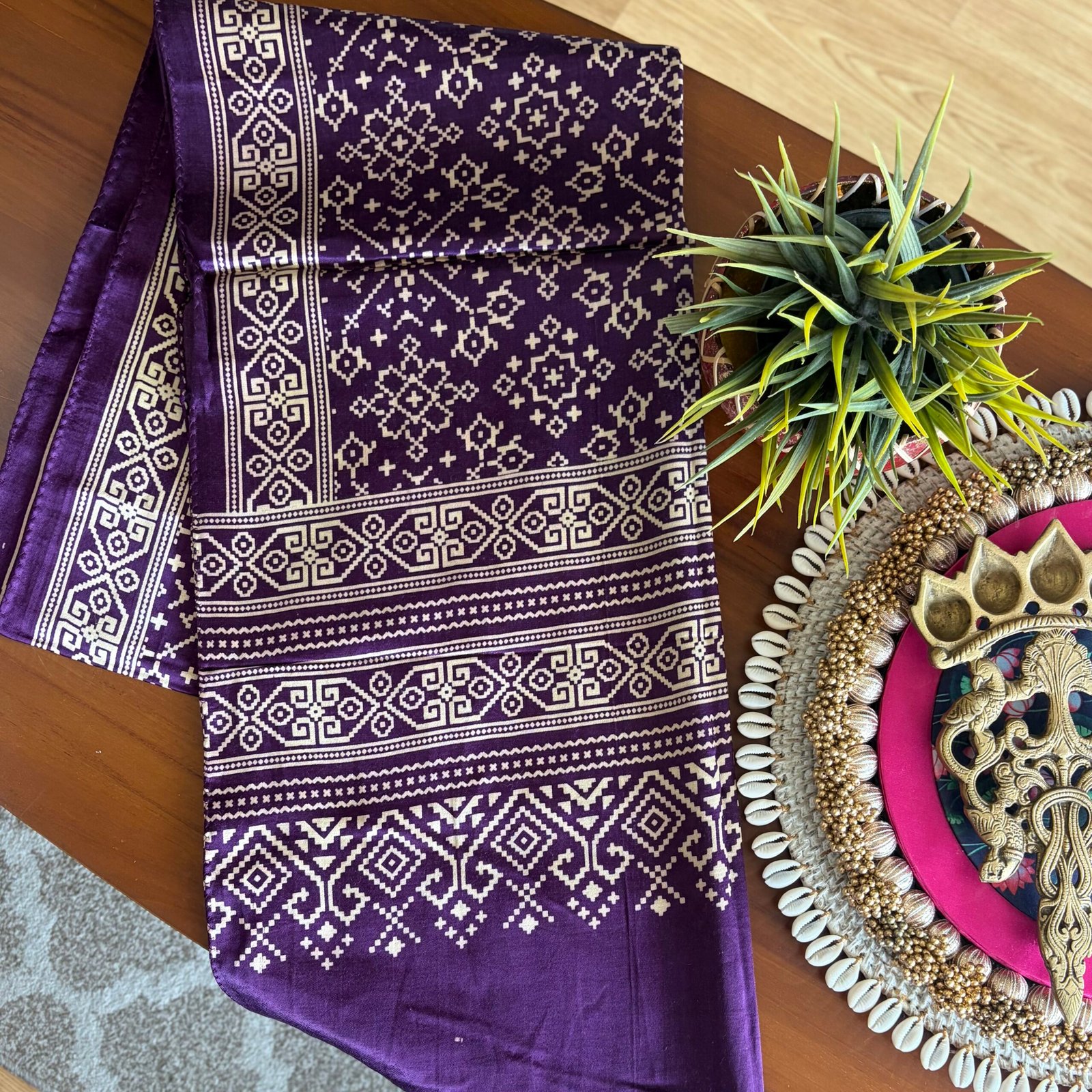 Mashru Silk Stole (Purple Patola) - Image 2