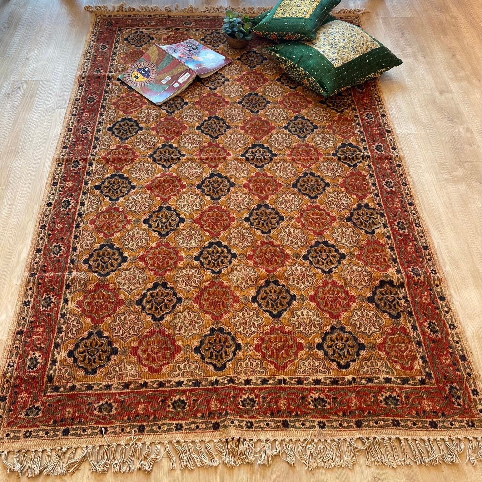 Kalamkari Dhurrie (4x6 feet - Design B) - Image 2