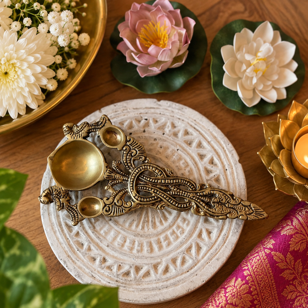 Brass Diya Arti Spoon