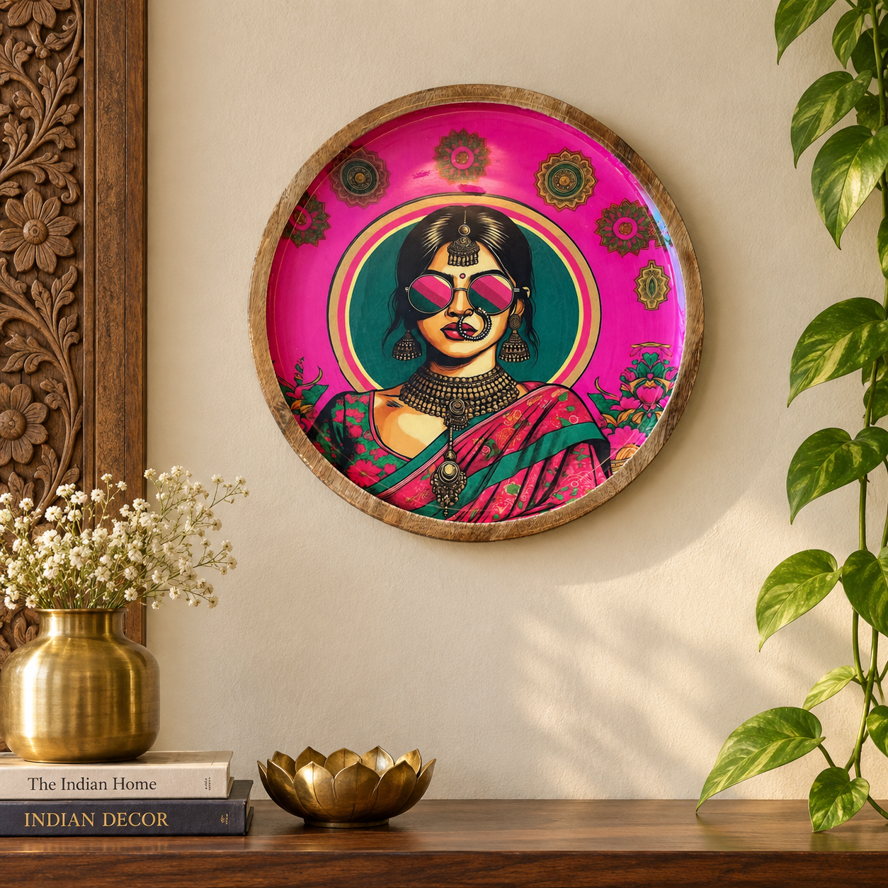 Wooden Wall Plate(Pink)