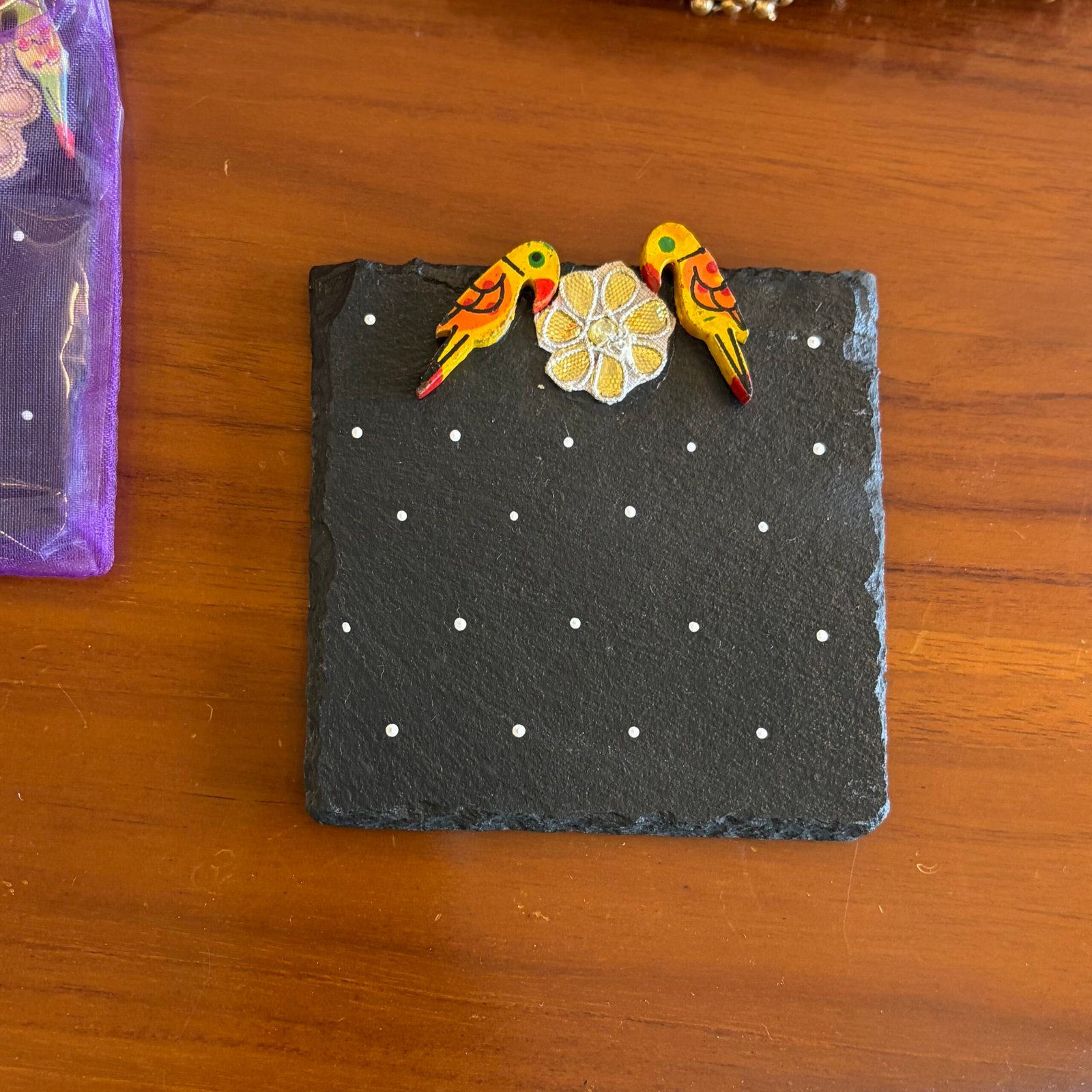 Pooja Coaster & Bala Krishna Gift Set (Yellow Bird) - Image 3