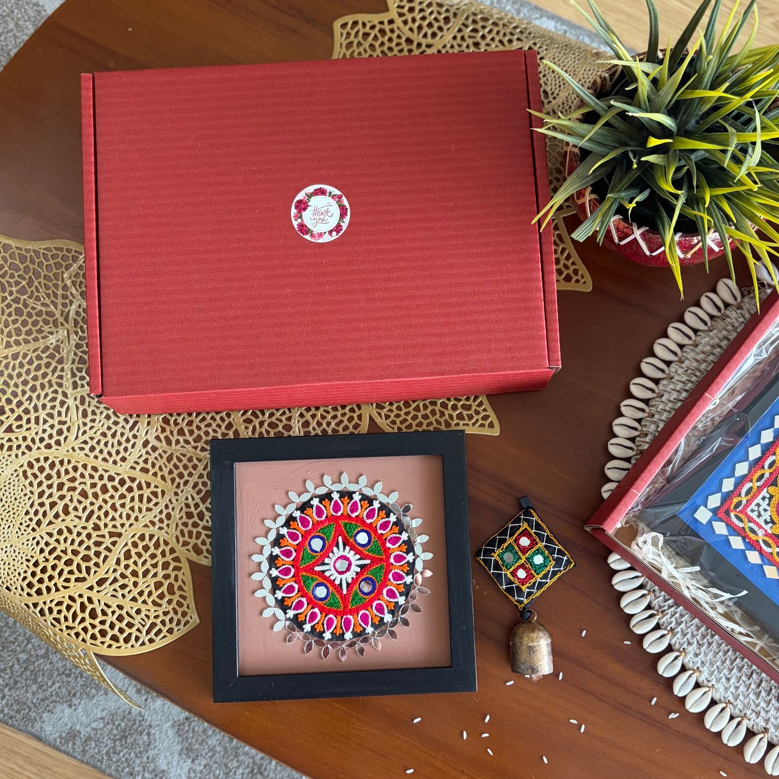 Decorative Frame & Bell Gift Set (Brown) - Image 2