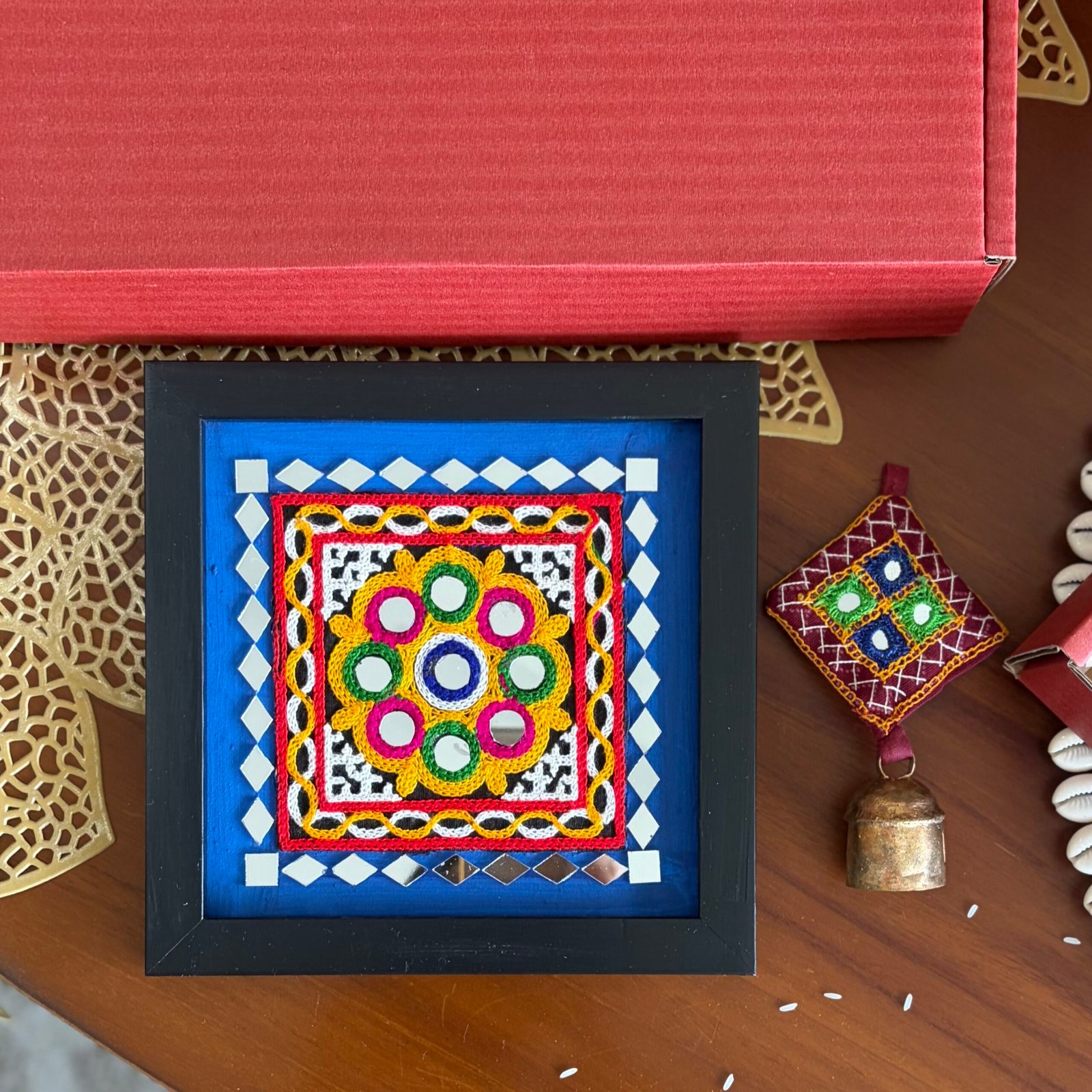 Decorative Frame & Bell Gift Set (Blue)