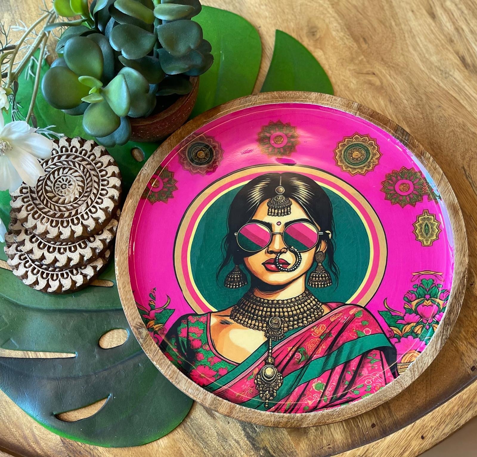 Wooden Wall Plate(Pink) - Image 2