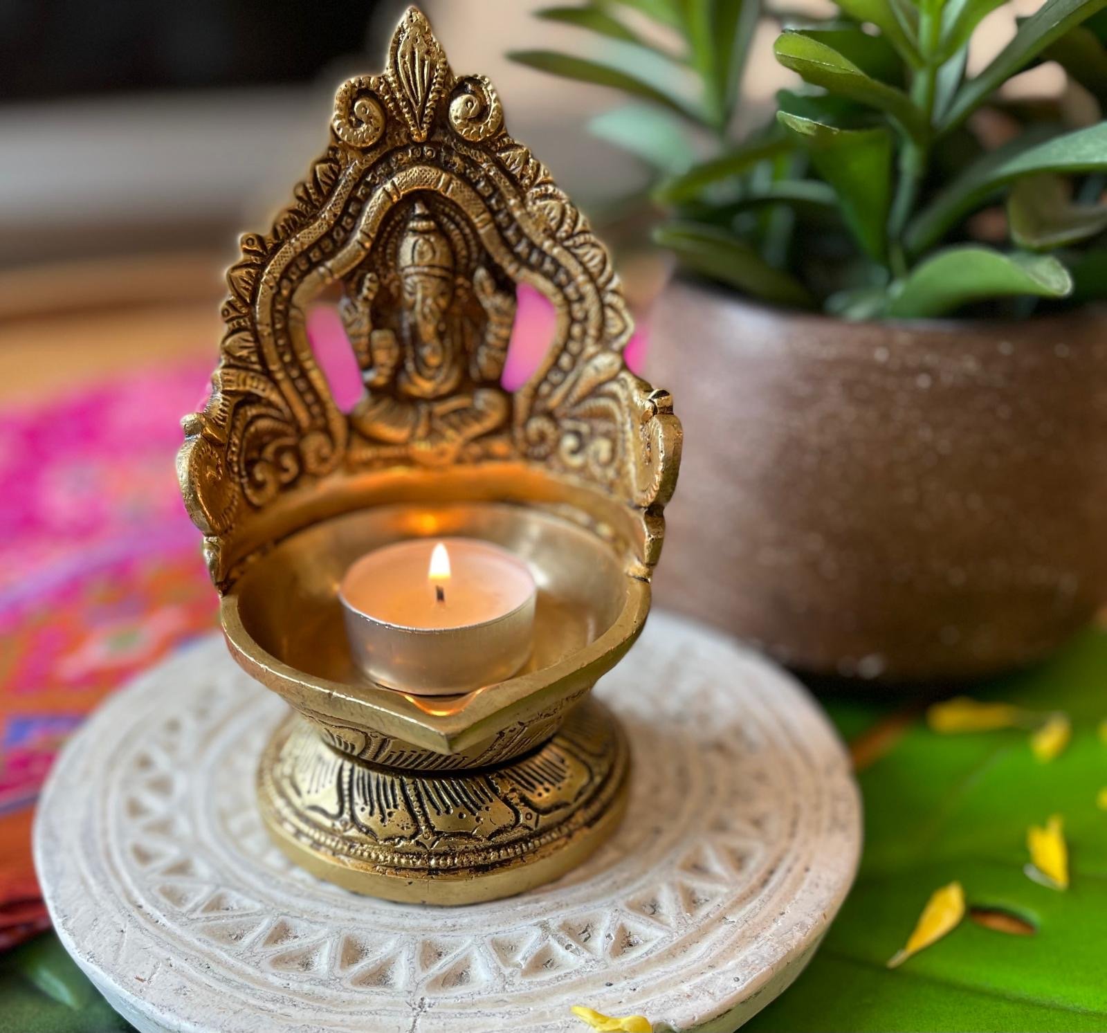Brass Ganesh Lamp